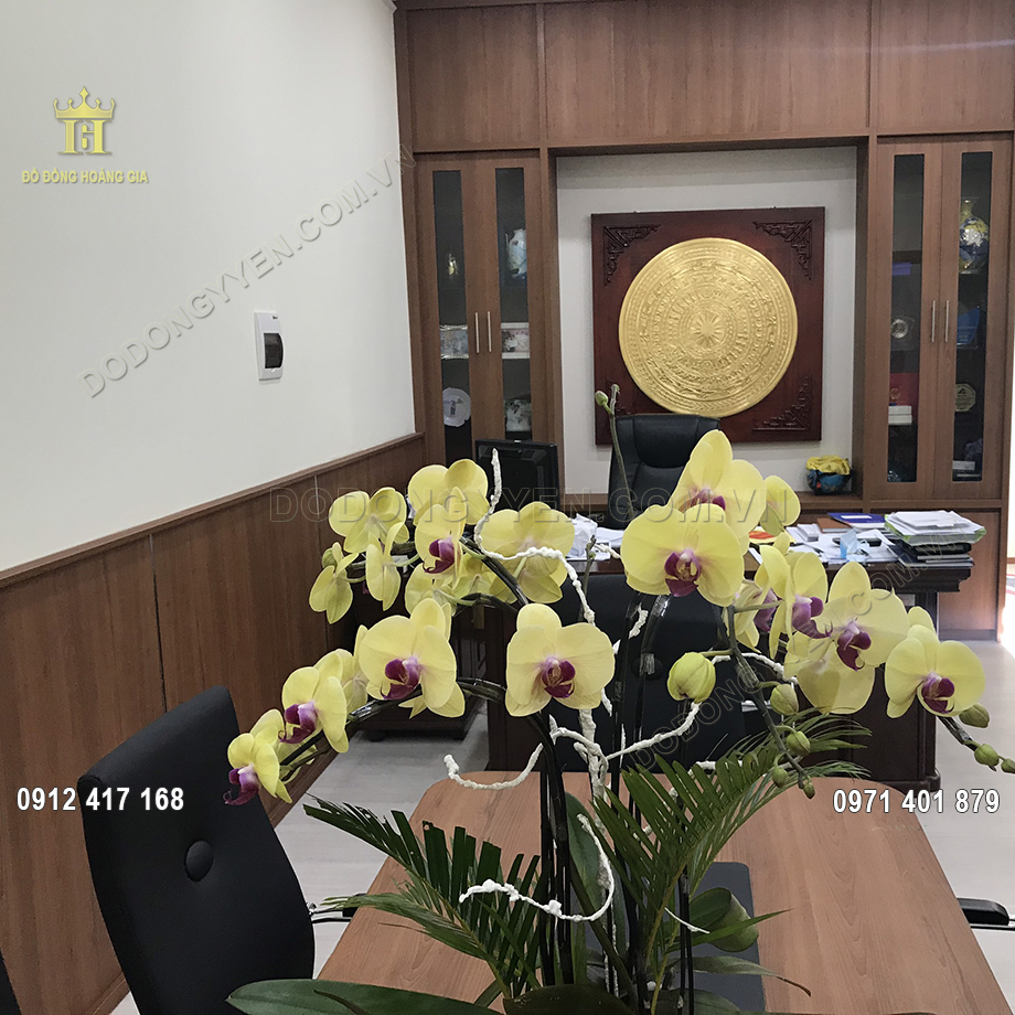 Mặt Trống Đồng Đ&uacute;c D&aacute;t V&agrave;ng 9999 90Cm